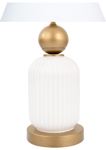 Lotus Gold - White Koni Cam Abajur modelleri