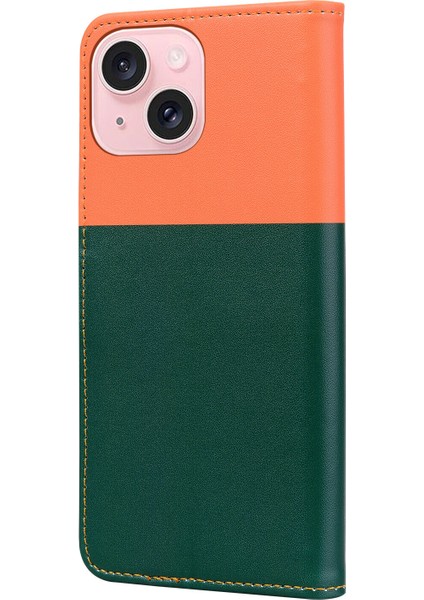 iPhone 15 Sevimli Hayvan Desenli Kart Yuvalı Cüzdan Kılıfı (Yurt Dışından)