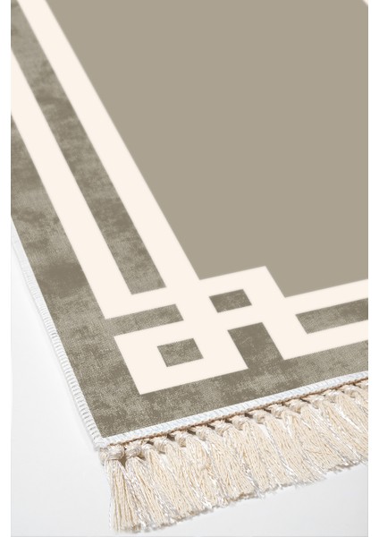 Dijital Salon Halısı Yıldız Deri Kaymaz Taban Saçaklı Modern Landon Camel fırsatları