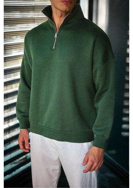 Erkek Içi Polarlı Fermuarlı Dik Yaka Sweatshirt fiyatları