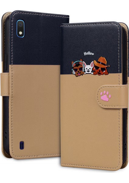 Samsung Galaxy A10 Sevimli Hayvan Desenli Kart Yuvalı Cüzdan Kılıfı (Yurt Dışından)