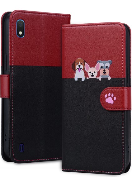Samsung Galaxy A10 Sevimli Hayvan Desenli Kart Yuvalı Cüzdan Kılıfı (Yurt Dışından)