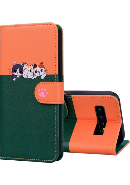 Samsung Galaxy S10 Plus Sevimli Hayvan Desenli Kart Yuvalı Cüzdan Kılıfı (Yurt Dışından) fırsatları