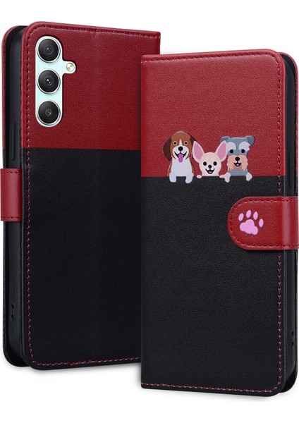 Samsung Galaxy A34 5g Sevimli Hayvan Desenli Kart Yuvalı Cüzdan Kılıfı (Yurt Dışından)