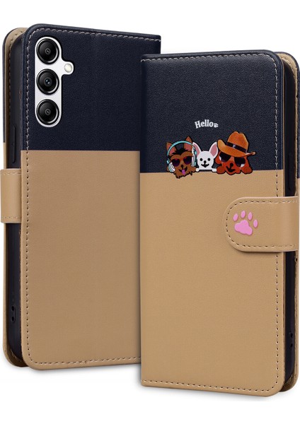 Samsung Galaxy A14 5g Sevimli Hayvan Desenli Kart Yuvalı Cüzdan Kılıfı (Yurt Dışından)