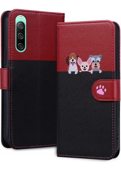 Sony Xperia 10 Iv Sevimli Hayvan Desenli Kart Yuvalı Cüzdan Kılıfı (Yurt Dışından)