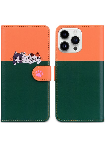 iPhone 14 Pro Sevimli Hayvan Desenli Kart Yuvalı Cüzdan Kılıfı (Yurt Dışından) indirimleri