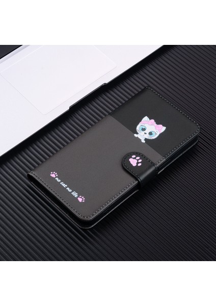 iPhone 14 Pro Sevimli Hayvan Desenli Kart Yuvalı Cüzdan Kılıfı (Yurt Dışından)