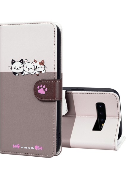 Samsung Galaxy S10 Plus Sevimli Hayvan Desenli Kart Yuvalı Cüzdan Kılıfı (Yurt Dışından) fırsatları