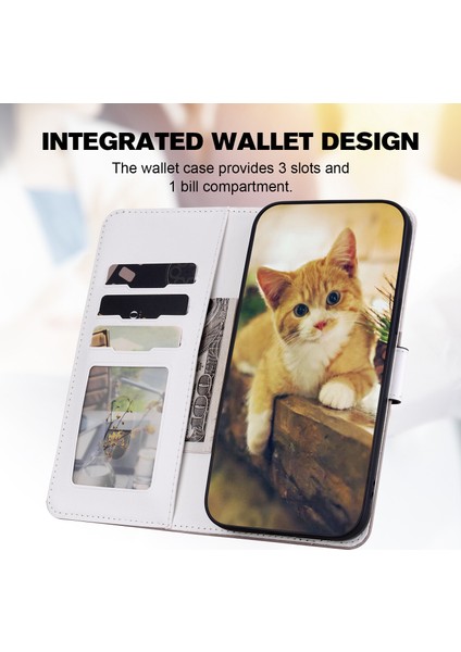 iPhone 15 Pro Max Sevimli Hayvan Desenli Kart Yuvalı Cüzdan Kılıfı (Yurt Dışından)