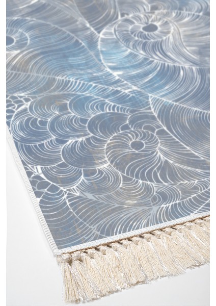 Dijital Salon Halısı Star Pamuk Kaymaz Taban Saçaklı Modern Corrina Lila fırsatları