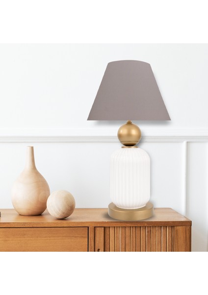 Lotus Gold - White Koni Cam Abajur fiyatları
