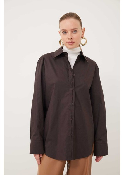 Boyfriend Gömlek Kahve K2413546_005