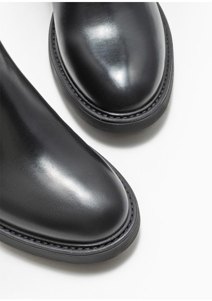 Siyah Deri Kadın Topuklu Çizme modelleri