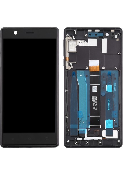 Nokia 3 TA-1032 Sayısallaştırıcı Için Tft LCD Ekran Çerçeve ve Yan Anahtarlar (Siyah) (Yurt Dışından)