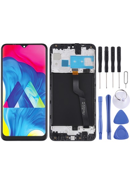 Samsung Galaxy M10 SM-M105 Sayısallaştırıcı Için LCD Ekran Çerçeveli (Siyah) (Yurt Dışından)