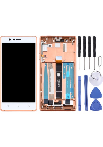 Nokia 3 TA-1032 Sayısallaştırıcı Için Tft LCD Ekran Çerçeve ve Yan Anahtarlar (Siyah) (Yurt Dışından)