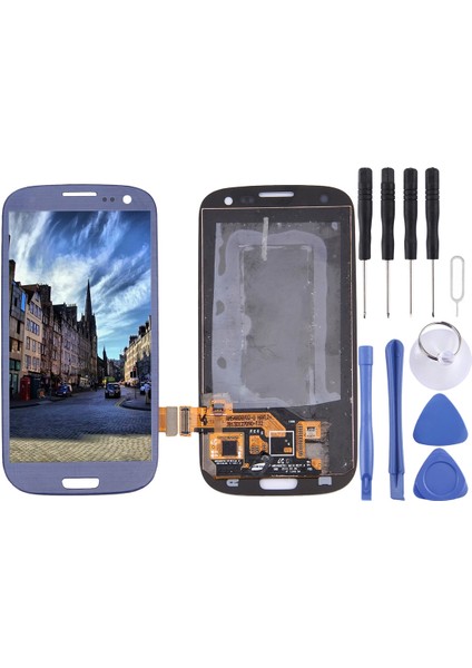 Galaxy Sııı / I9300 Için Süper Amoled LCD Ekran Dijitalleştirici Tam Embly (Koyu Mavi) (Yurt Dışından)