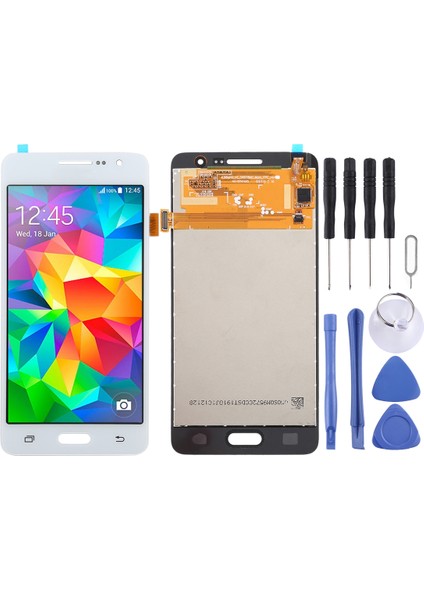 Galaxy Grand SM-G530F SM-G531F Için Oem LCD Ekran Dijitalleştirici Tam Embly (Beyaz) (Yurt Dışından)