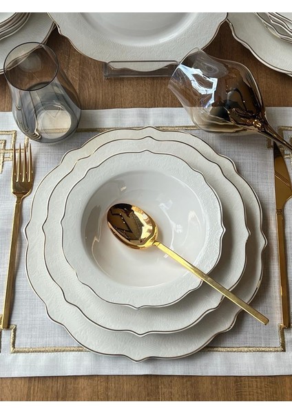 Yemek Takımı Lucca Relief Gold 24 Parça 6 Kişilik modelleri