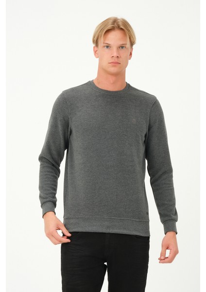 Erkek Uzun Kollu Bisiklet-Sıfır Regular Fit Selanik Gri Sweatshirt modelleri