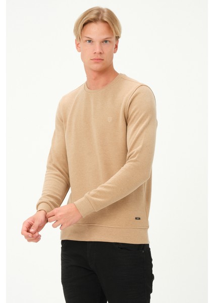 Erkek Uzun Kollu Bisiklet-Sıfır Regular Fit Selanik Bej Sweatshirt fiyatları