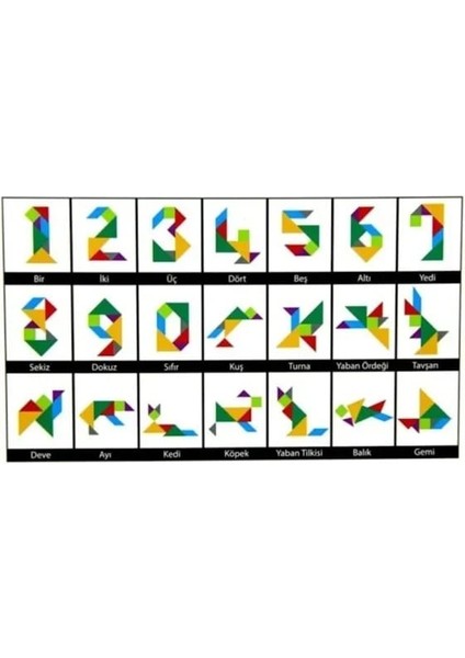 Renkli Tangram 7 Li Montessori Eğitim Materyali fırsatları