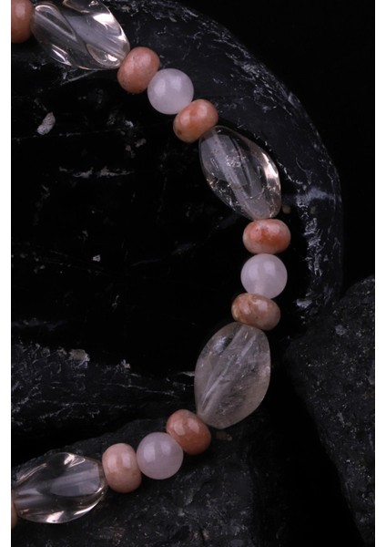 Kristal Kuvars - Jade - Pembe Kuvars Doğal Taş Tasarım Bileklik modelleri