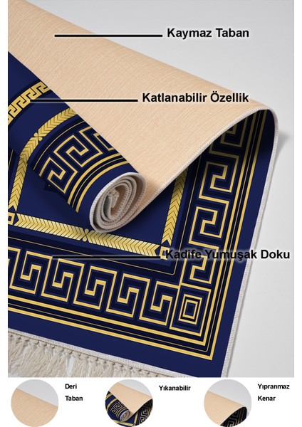 Dijital Salon Halısı Yıldız Deri Kaymaz Taban Saçaklı Modern Carmel Gold indirimleri