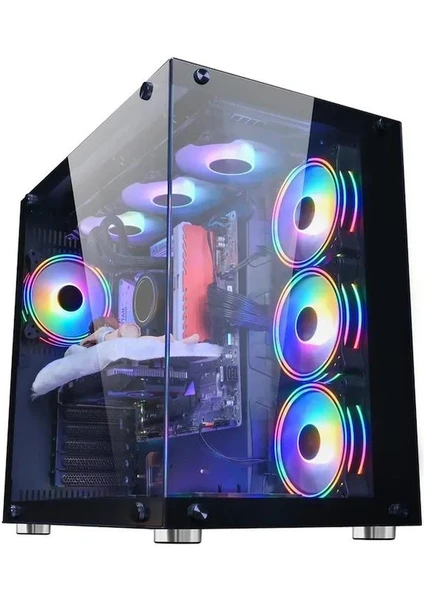 Cold Power Atx 7 * Argb Sessiz Fan Temper Cam Gaming Rgb Kontrolcüsü ve Uzaktan Kumanda Kasa