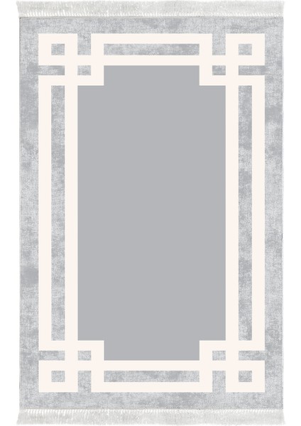 Dijital Salon Halısı Star Pamuk Kaymaz Taban Saçaklı Modern Landon Gri fiyatları