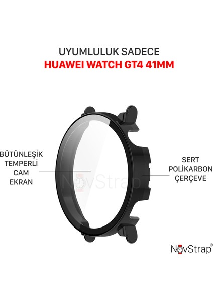 Huawei Watch Gt4 41MM ile Uyumlu Ekran Koruyucu Cam ve Kasa Koruyucu Kılıf Sert Pc fiyatları