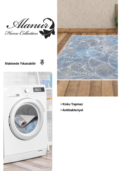 Dijital Salon Halısı Trend Keçe Kaymaz Taban Modern Corrina Lila modelleri