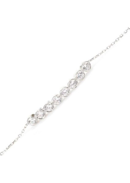 925 Ayar Gümüş Zirkon Taşlı 8 Sıra Suyolu Bileklik fiyatları