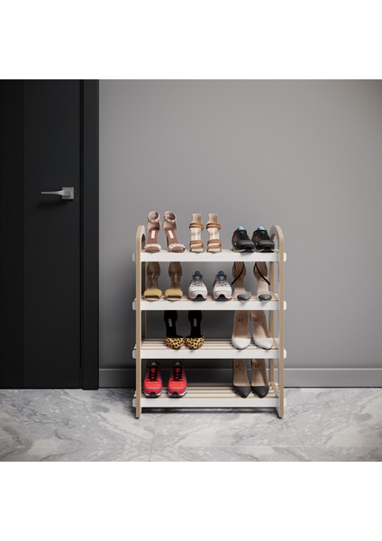 Demonte Portatif 4 Raflı Ayakkabılık Çok Amaçlı Dolap Antre Kapı Önü %100 Mdf indirimleri