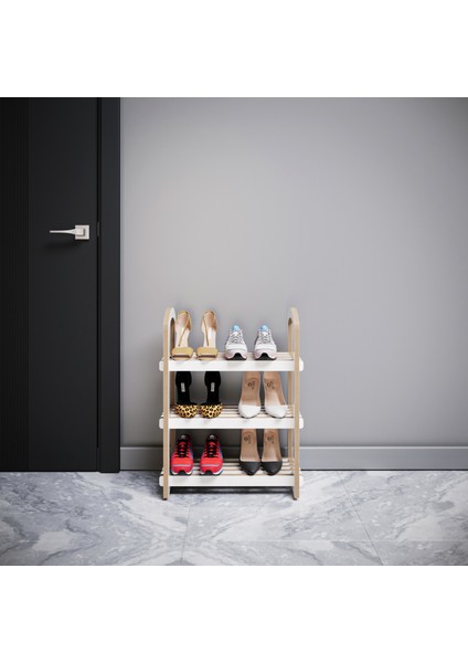 Demonte Portatif 3 Raflı Dar Ayakkabılık Çok Amaçlı Dolap Antre Kapı Önü %100 Mdf fırsatları