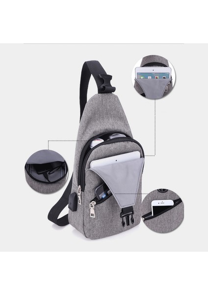 Mini Düz Renk Göğüs Çantası (Yurt Dışından)