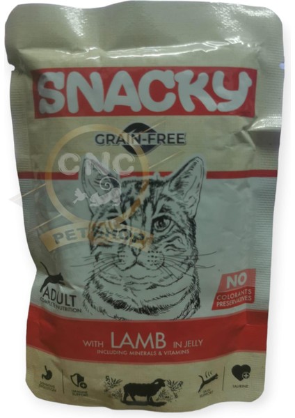 Tahılsız Jel Içinde Kuzu Etli Yetişkin Kedi Yaş Mama Pouch 85 gr