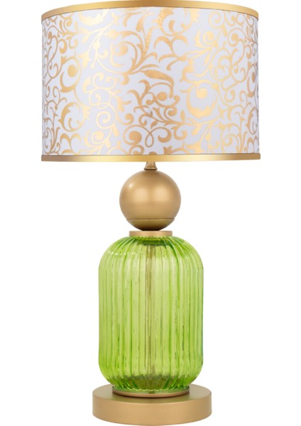 Lotus Forest Green Cam Abajur