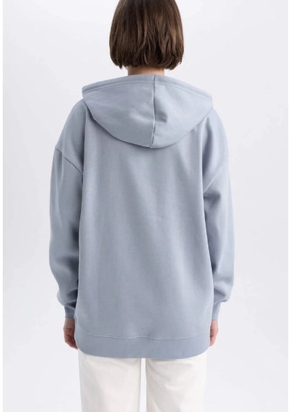 Kapüşonlu Basic Kanguru Cepli Oversize Sweatshirt- 300 indirimleri