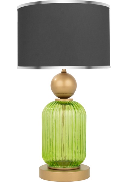 Lotus Forest Green Cam Abajur