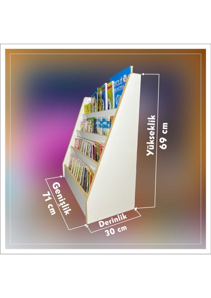 Bebek Çocuk Oyun Odası Melis Serisi Montessori Kitaplık - Çocuk Odası Kitap Rafı - Yerden Kitaplık fiyatları