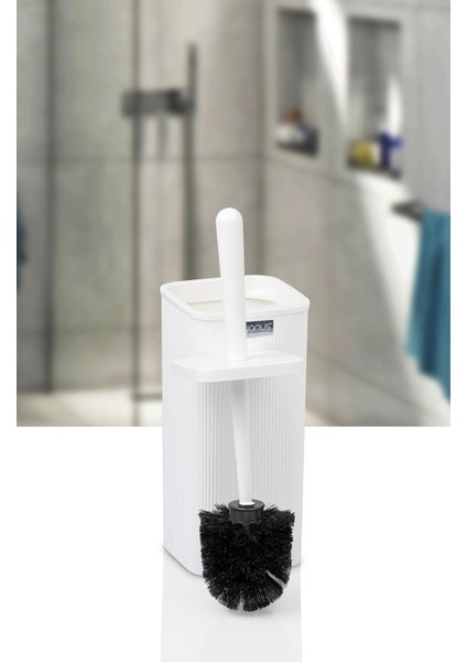Mina Beyaz Çizgili Kare Wc Fırçalık fiyatları