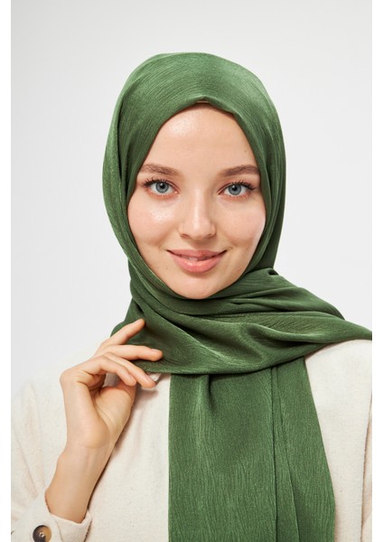 Sakafashion Jakarlı Ağaç Kabuğu Desenli Şal - Yeşil