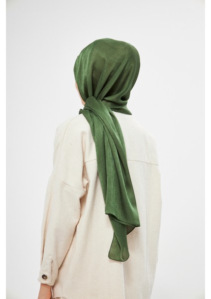 Sakafashion Jakarlı Ağaç Kabuğu Desenli Şal - Yeşil