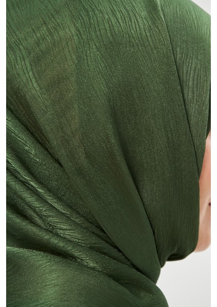 Sakafashion Jakarlı Ağaç Kabuğu Desenli Şal - Yeşil