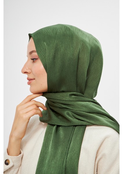 Sakafashion Jakarlı Ağaç Kabuğu Desenli Şal - Yeşil