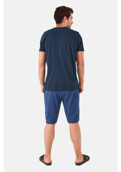 Erkek Bermuda Pijama Takım Navy