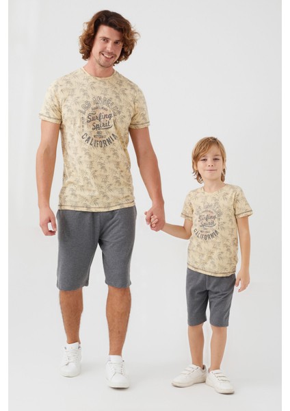 Surfing Spirit Koyu Bej Erkek Bermuda Pijama Takım fiyatları