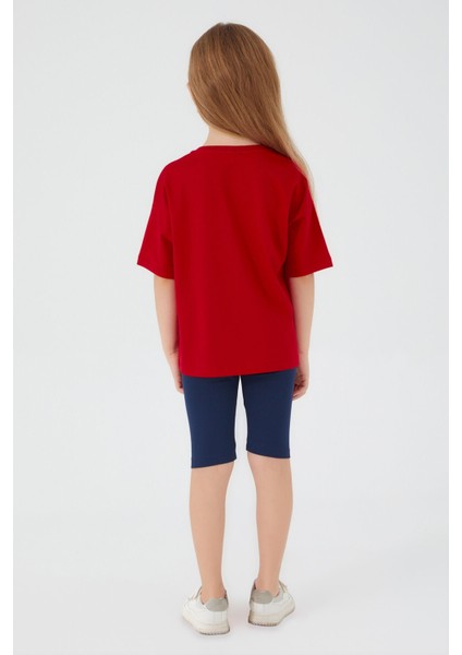 Kız Garson Bermuda Tayt Takım Kırmızı indirimleri